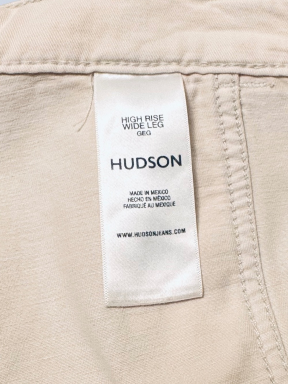 Hudson Jeans Cotton Cargo Pants Wide Leg Great Egret (Off-White) Size 31 - Picture 8 of 8